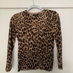 Lord + Taylor | animal print merino wool sweater | Medium